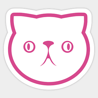 Persian cat's face. Derpy, cute chonk. For cat owners and lovers Sticker